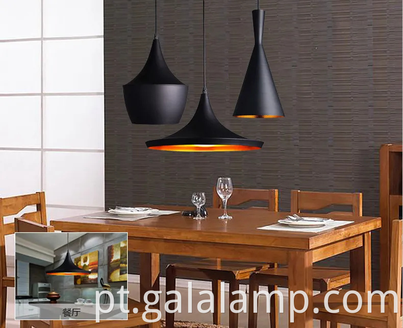 Lustre pendente de estilo industrial para espaços de jantar